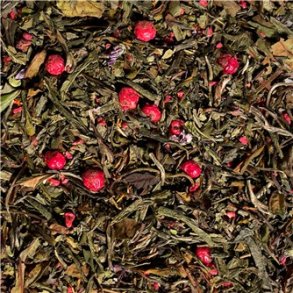 Springtime Grn Hvid Te med Br og Blomster