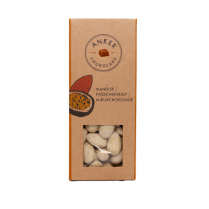 Mandler, passionsfrugt, m�lkechokolade