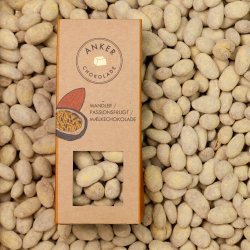 Mandler, passionsfrugt, mlkechokolade