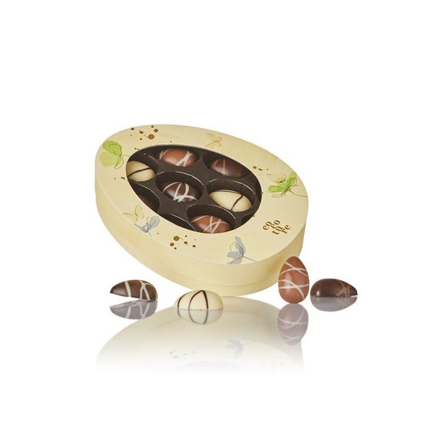 Fyldte chokolade�g i gul Cocoture �ske