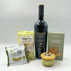 Gavekurv med r�dvin og snacks