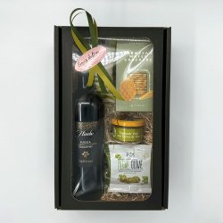 Gavekurv med r�dvin og snacks